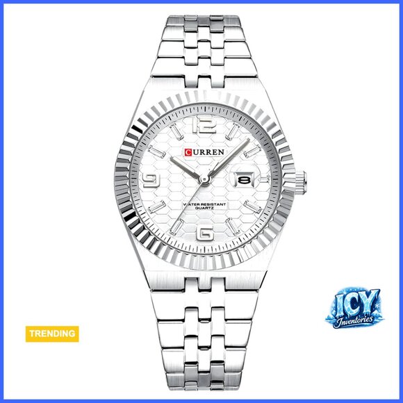 Stainless Steel Analog Quartz Watch with Date Window main image 6